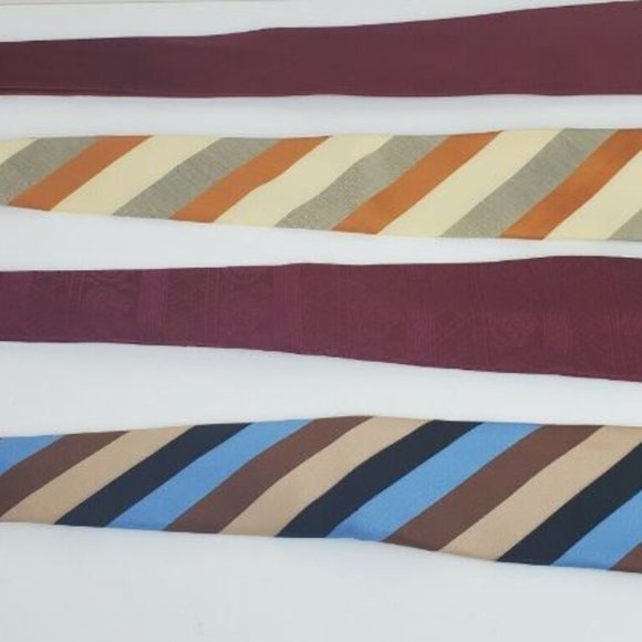 Vintage Mens Fashion Casual Dress Tie 4 Bronzini in Graphic Retro Stripes - Picture 9 of 10